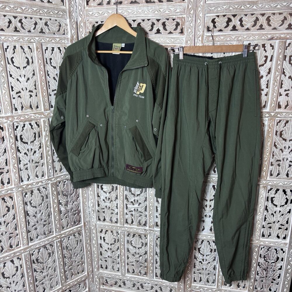Vintage Prince Practice Gear 90s Olive Green Tracksuit Jacket Pants Set Unisex S